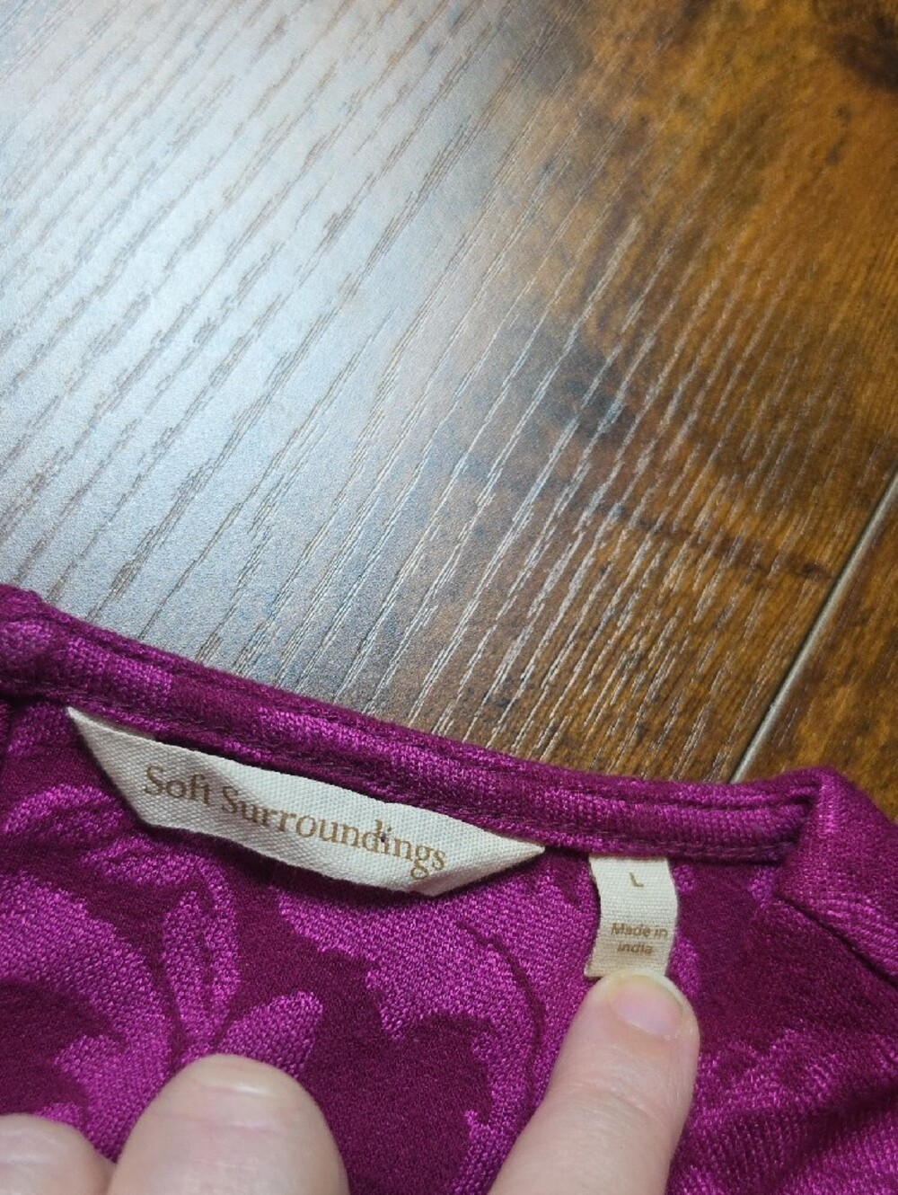 SOFT SURROUNDINGS | Textured Jacquard Magenta Heavyweight Knit Swing Top | L - Picture 3 of 9